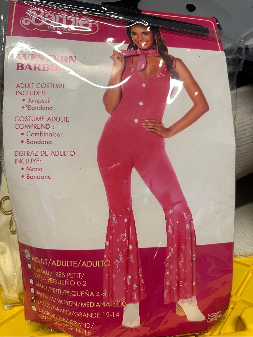 Barbie Pink Star-Print Flared Jumpsuit with Bandana